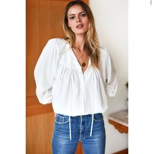 Emerson fry poet blouse white ivory size medium